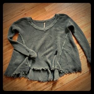 Free People Green knit sweater